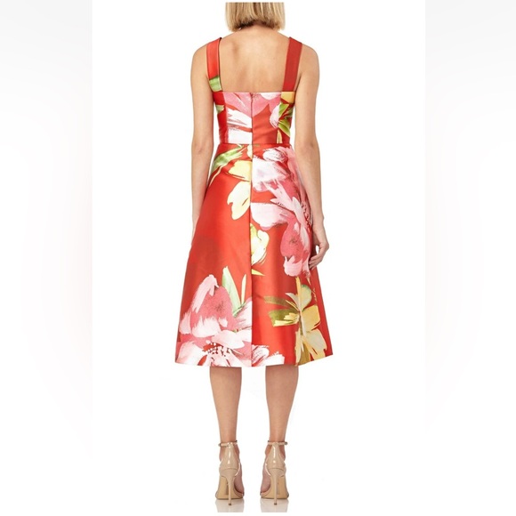 Kay Unger New York Floral-Print Sleeveless Mikado Cocktail Dress w/ Pockets 6 - Picture 4 of 17